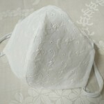 立体マスク　マスク　花柄　レース　白　大人用