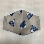 女性用ゆったり　おさかなマスク　ゴム付き　ハンドメイド　和柄　富士山　立体マスク