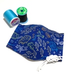 再販6★子供用　お魚🐟柄 立体 布マスク　綿100%  男の子〈ゴム付〉