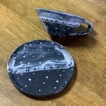 降り積もる雪景色　北欧風コーヒーカップ&ソーサー