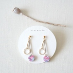 maru #4 革ピアス/イヤリング (color :大人レッド )
