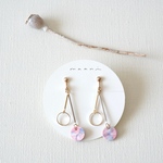 maru #4 革ピアス/イヤリング (color :大人シェルピンク)