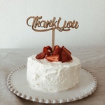 木製ケーキトッパー　 thank you ありがとう