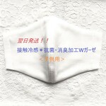 送料無料：接触冷感＊抗菌・消臭　夏用Wガーゼ立体マスク子供用 白
