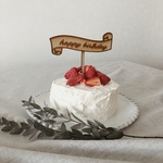 木製ケーキトッパー　Happy Birthday 誕生日