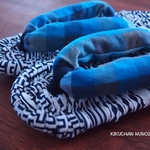 【メンズ】紺地×マドラスチェックの鼻緒の布ぞうり