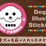 犬　ステッカー/シール　名前入り　トイプードル　29