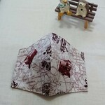 立体型大人マスク♡2階建てバスと地図柄