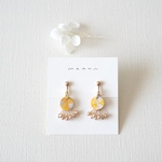 maru #5 革ピアス/イヤリング (color :オレンジグレー)