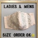 薄手　布マスク　立体　ハンドメイド　レース柄