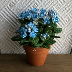 がく紫陽花  2 粘土の花鉢  ミニチュア