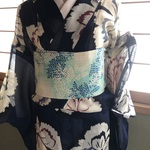 草木柄半幅帯（ロングサイズ）