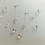 クリスタルロングピアス*14kgf(イヤリング)