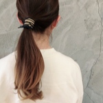 【ヘアアクセサリー】紐アレンジ＊レザー