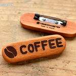 木製『COFFEE』ブローチ