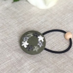 お花刺繍ヘアゴム