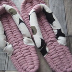 布ぞうり：cameo pink 24.5cm/北欧白い花