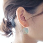 「月の裏」大きめ ◯ まる ピアス/イヤリング