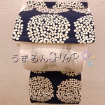 ネイビー花柄トイレットペーパーホルダーカバー