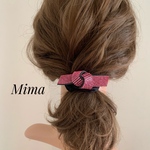 ピンク　ラインストーンヘアゴム  