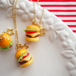 ミニハンバーガーのネックレス＊星チャーム