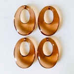 Clear Brown Oval Pendant Tops