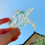 〈空洞レジン〉ウミガメ(透明シャボン玉カラー)