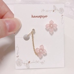 紫陽花のチェーンピアス / イヤーカフ