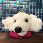 白っこトイぷー　　☆羊毛フェルトどうぶつ広場☆    がま口・キーリング付き 