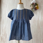 ピンタックandビーズ刺繍のブラウス♬110㎝