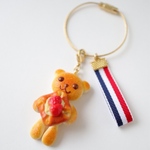 全身くまちゃんパン　キーホルダー（いちごデニッシュ）