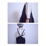 黒オックスフォードのエプロンワンピース