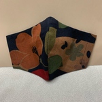 [送料無料] マスク大人用　ビンテージ浴衣生地柿渋染め