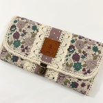 サイフポケット19個便利すぎるお財布yuwaパープル小花