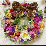 送料無料☆芍薬のナチュラルドライフラワーリース