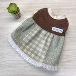 ドット×ギンガムワンピース＊ミント