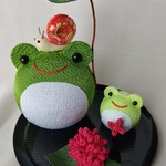 梅雨飾り カエルの親子🐸
