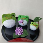 梅雨飾り カエルの親子🐸