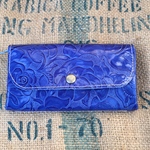 お花柄のジャバラの長財布/ファスナーコイン入れ/大きな財布/ハンドメイド財布/かわいい長財布/jaba-carv