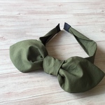 リボンカチューシャ（カーキ・うさ耳リボン）