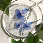「紫陽花」蝶尾金魚セット(ピアス、ネックレス)