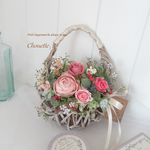 プリザーブドフラワー　ハンギングバスケット　natural pink