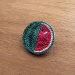 丸すいか刺繍ブローチ