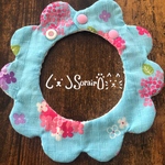 ペット用もくもくスタイ♡あじさい畑柄♡リボン・鈴オプション