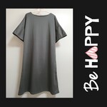 ゆったりらくーなワンピース♪　日本製生地使用　グレー　フリーサイズ　半袖
