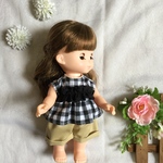 フリルチェックのお洋服 メルちゃんの服 ソランちゃんの服