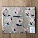 刺繍布A4カットクロス＜ぼあーんぼあーん ＞横柄　リネン4色刺繍糸