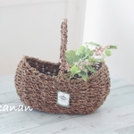 ꫛꫀꪝ✧‧˚手付籠❁❀✿✾茶染め籠