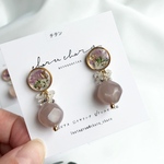 ♡SALE♡ピアス(dusty pink)小ぶりビーズの耳飾り
