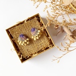 pukupuku purple ビーズ刺繍　パープル　紫　カラフル 金属アレルギー対応